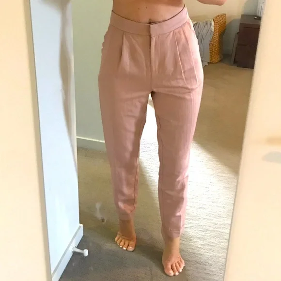 FOREVER NEW Pink Tapered Pants with Scalloped Edging XS $30 (RRP $80) ๐๏ธ๐ - Picture 1 of 5